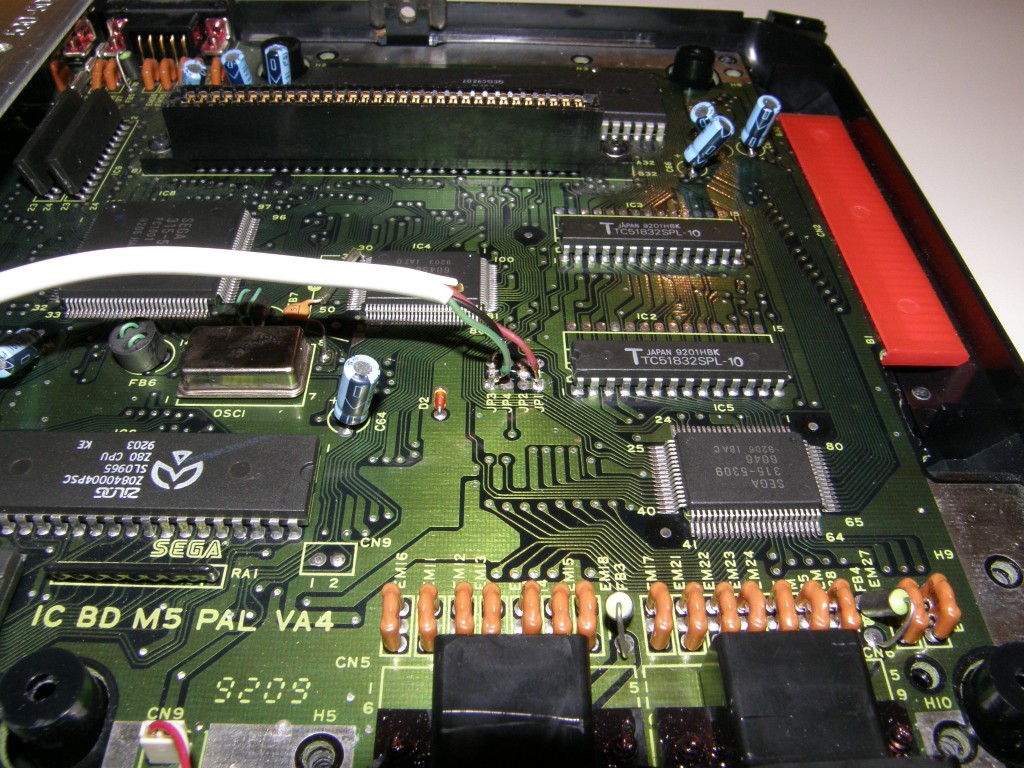 Wiring soldered to the jumpers