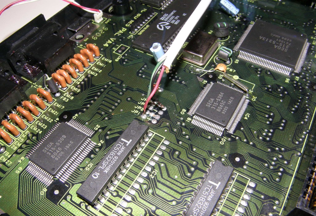 Wiring soldered to the jumpers